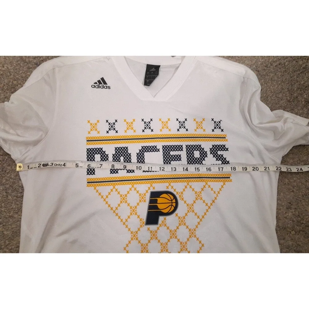 Adidas Indiana Pacers NBA Shirt Mens Large White Christmas Day Shooting Jersey